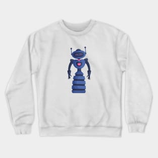 Dark Blue Cute Girl Robot Crewneck Sweatshirt